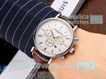 New Upgraded Clone Vacheron Constaintin Patrimony Silver Bezel Brown Leather Strap Watch